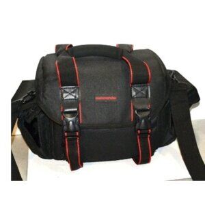 Commander Soft Sided Camera Bag Multi Compartments Black And Red Camera Gear